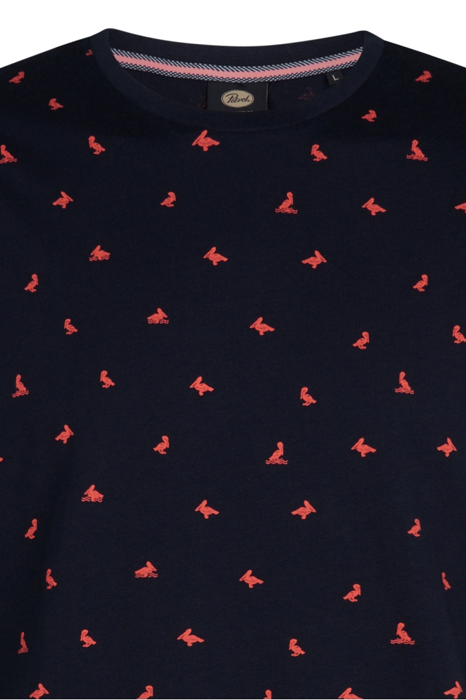 T SHIRT MET PRINT M 1050 TSR118 5178 Navy Blue